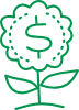 happy plant with dollar sign in middle as preparing for an incident has reduced financial loss
