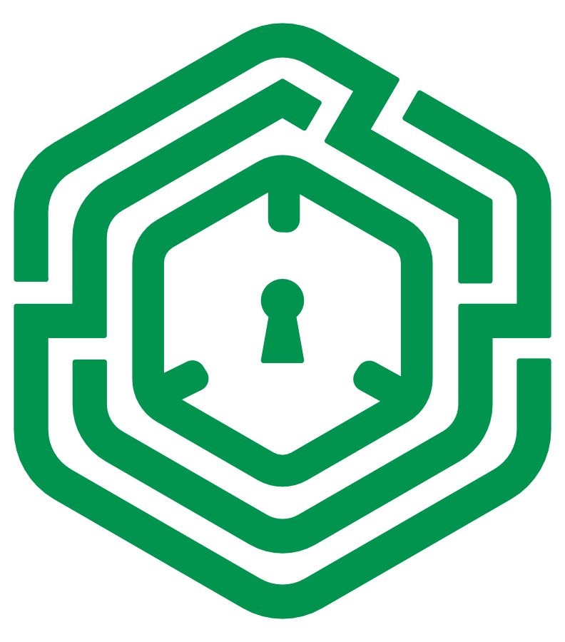 morrisec logo showing complexity maze and lock in centre