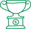 a trophy signifying beating the competition by showing that managing third-party risk puts them out in front of their competitors